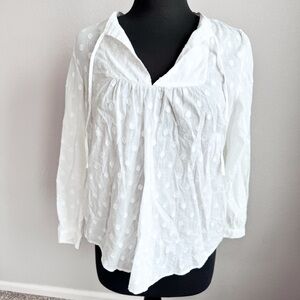 JCrew White Cotton Blouse!